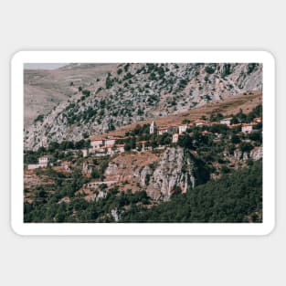 Old Italian Town on Mountain Cliff Sticker